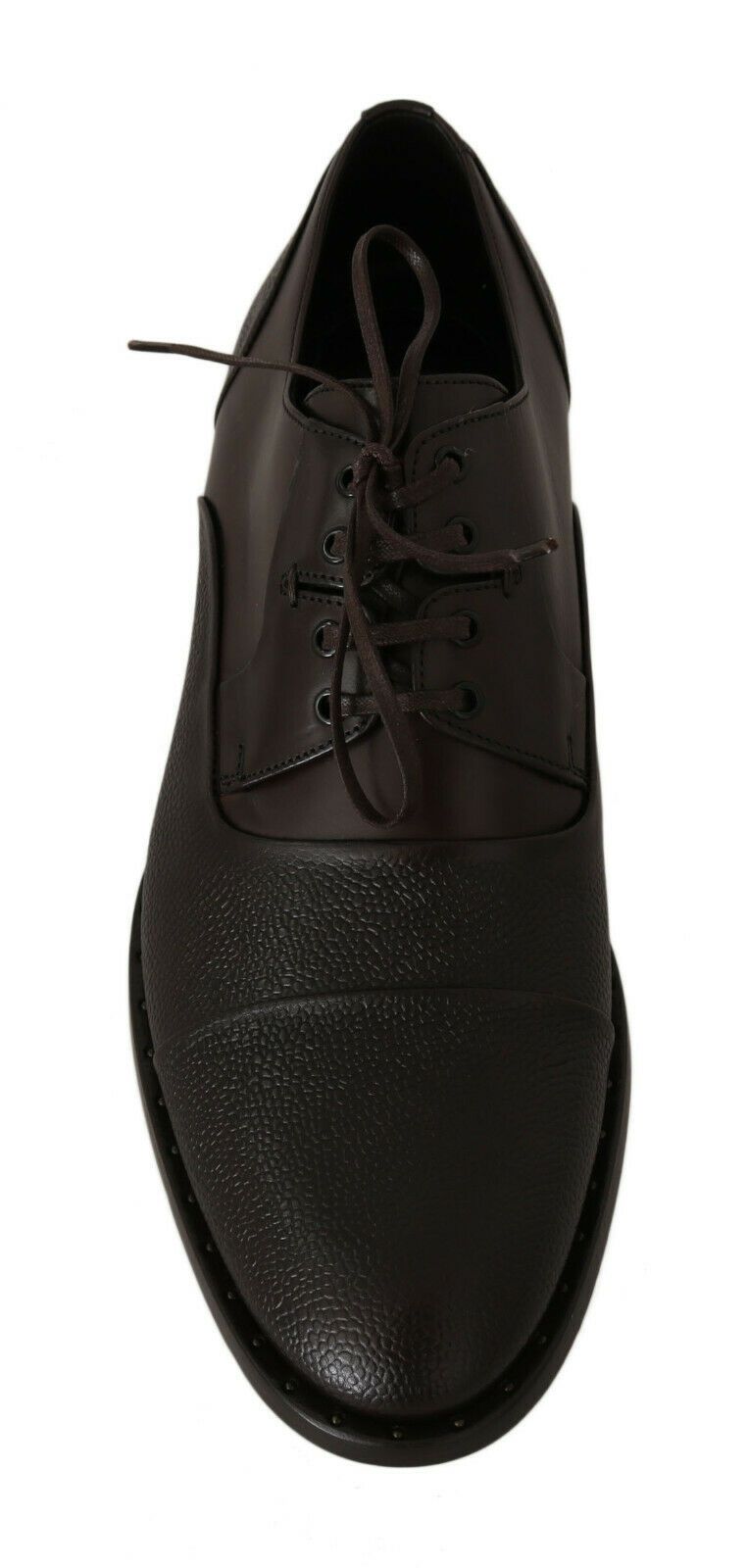  - Elegant Brown Leather Formal Lace-ups