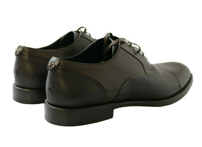  - Elegant Brown Leather Formal Lace-ups