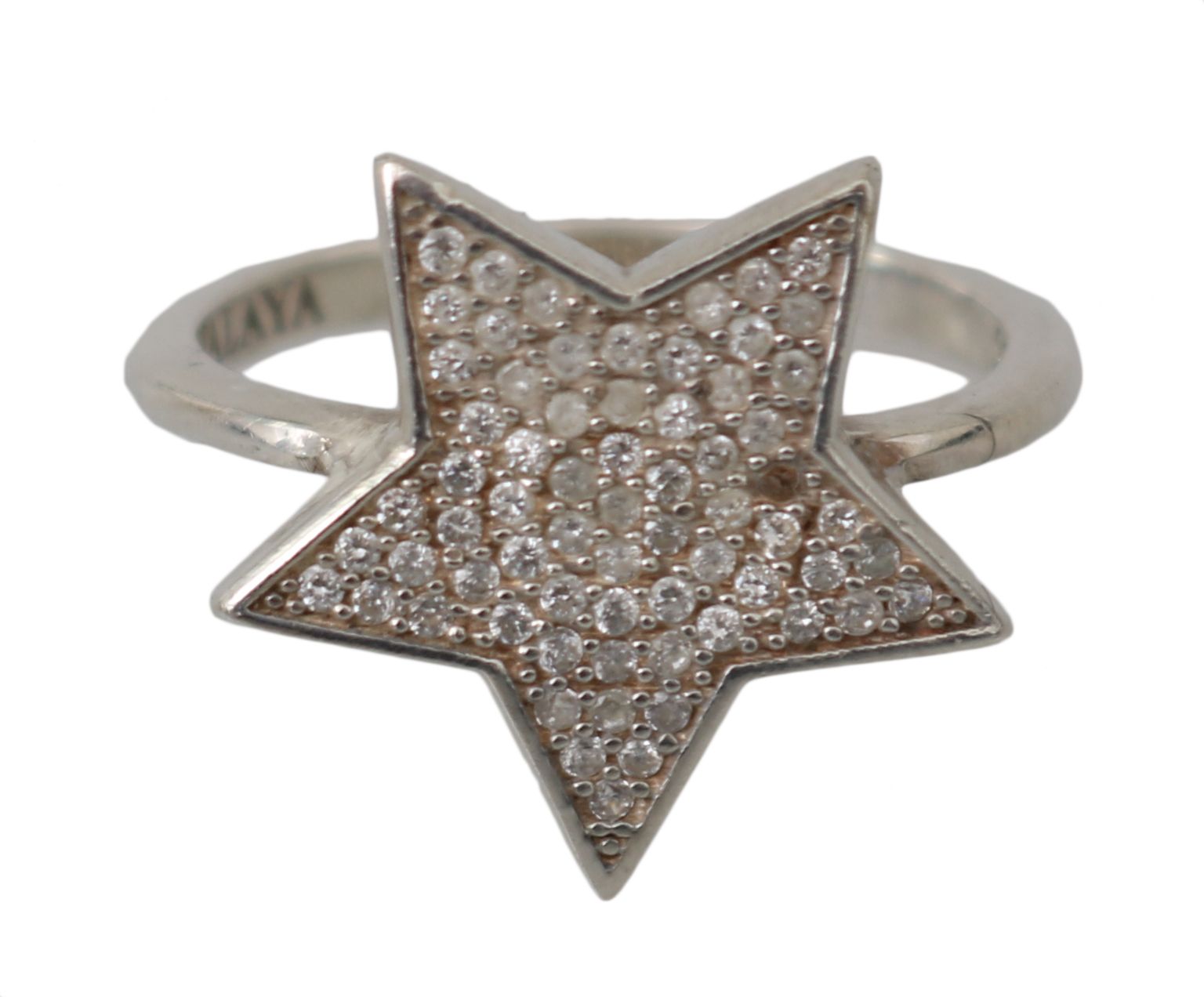 Silver CZ Crystal Women's Star Ring