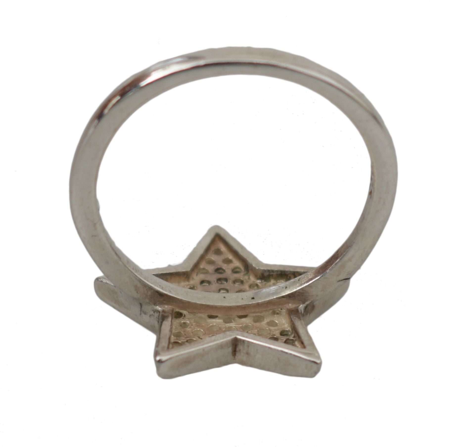 Silver CZ Crystal Women's Star Ring