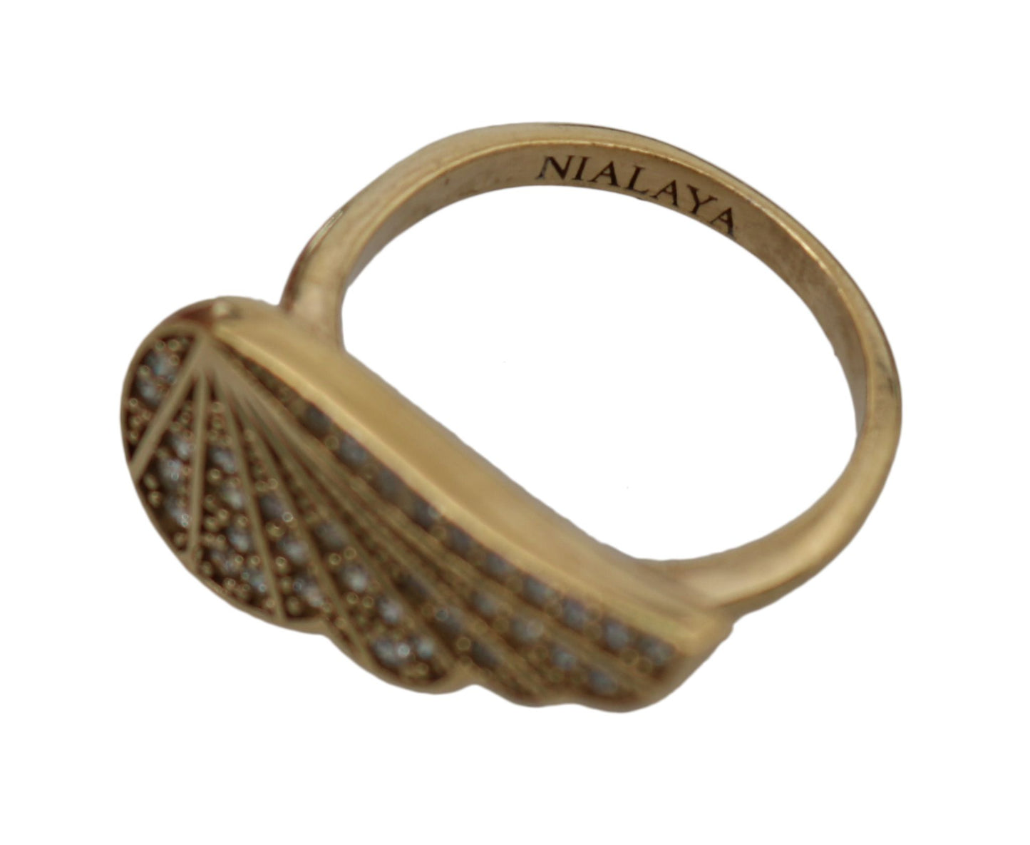  - Elegant Gold-Crystal Embellished Ring