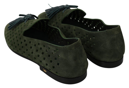  - Elegant Green Suede Loafers for Men