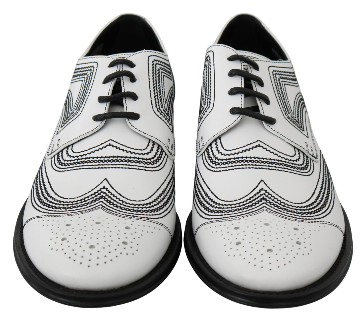  - Elegant White Leather Derby Shoes