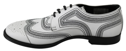  - Elegant White Leather Derby Shoes