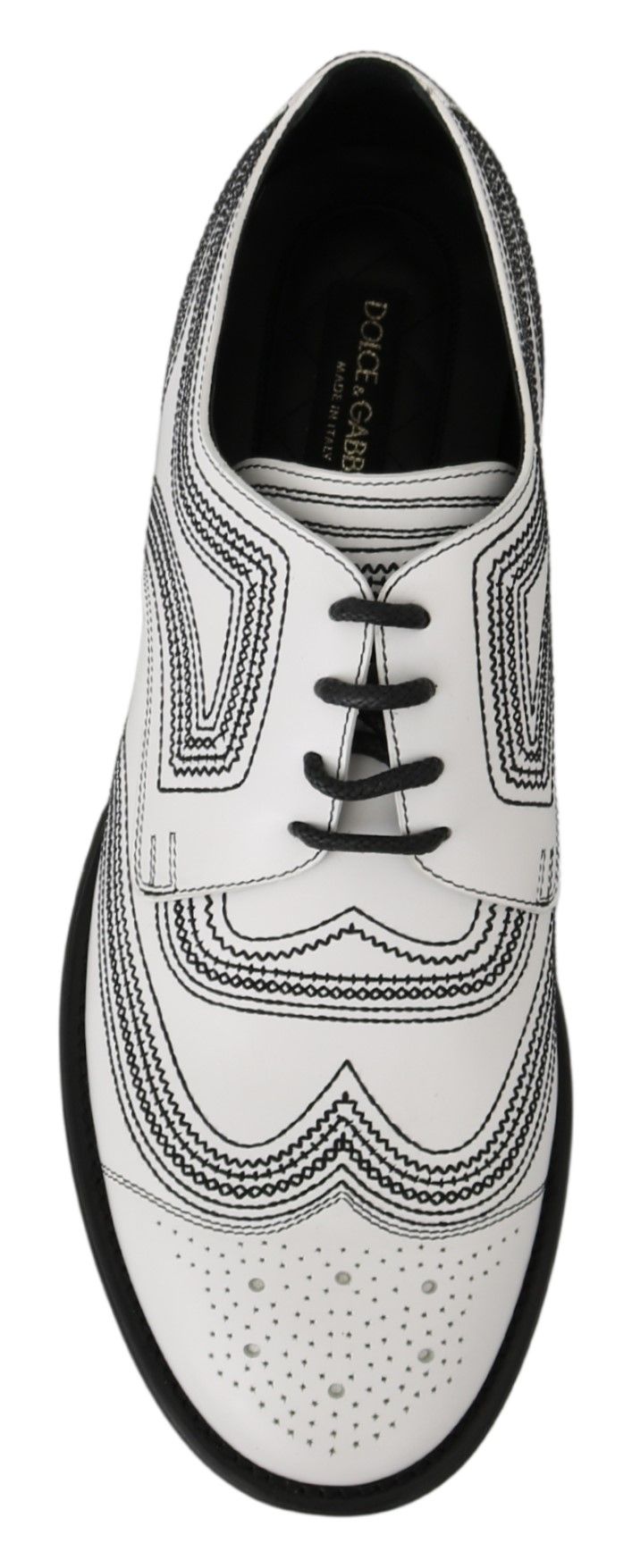  - Elegant White Leather Derby Shoes