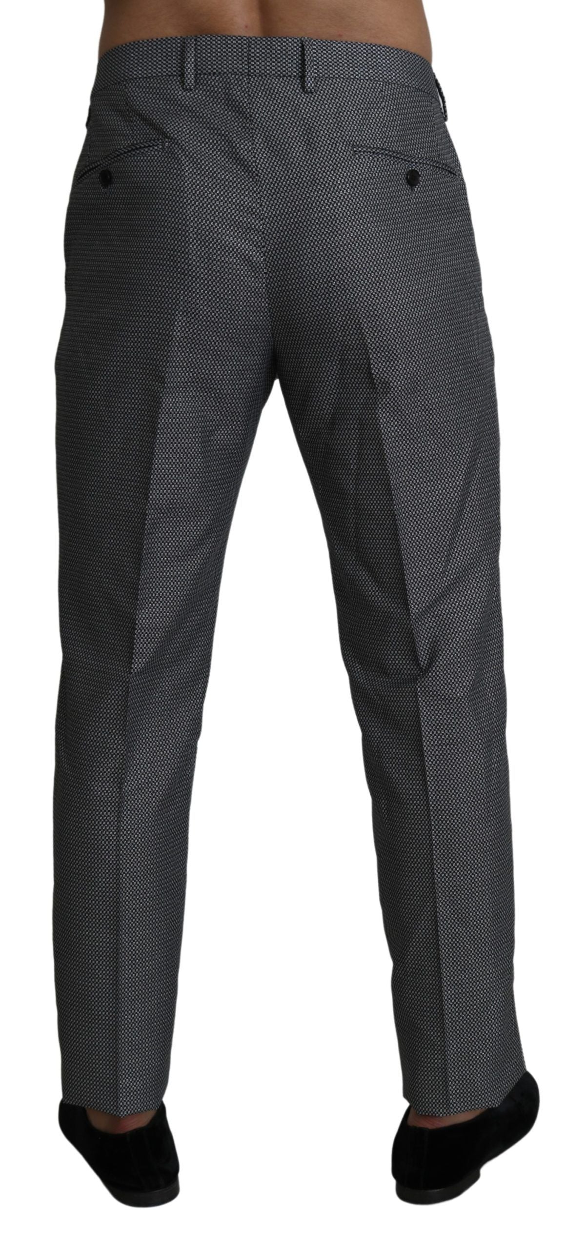  - Elegant Gray Slim Fit Dress Trousers