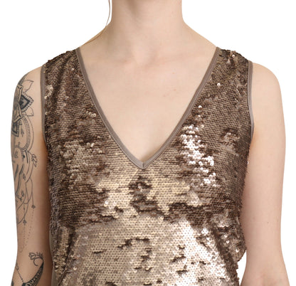  - Glamorous V-Neck Sleeveless Sequin Mini Dress