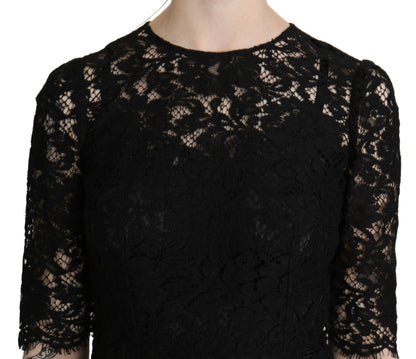  - Elegant Black Lace Sheath Knee-Length Dress