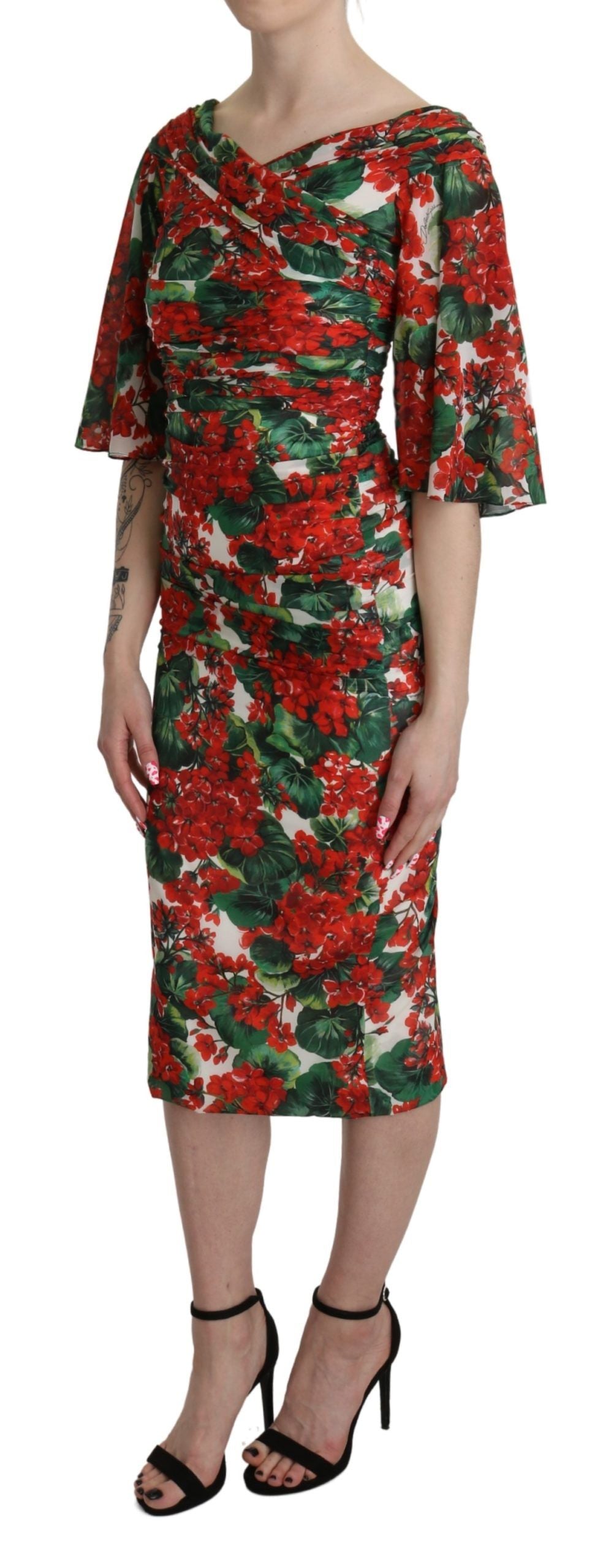  - Enchanting Floral Midi Sheath Dress