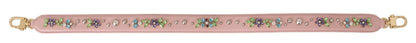 Stunning Pink Crystal Studded Leather Strap - The Luxe Alliance