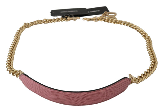 Elegant Pink Gold Leather Shoulder Strap - The Luxe Alliance