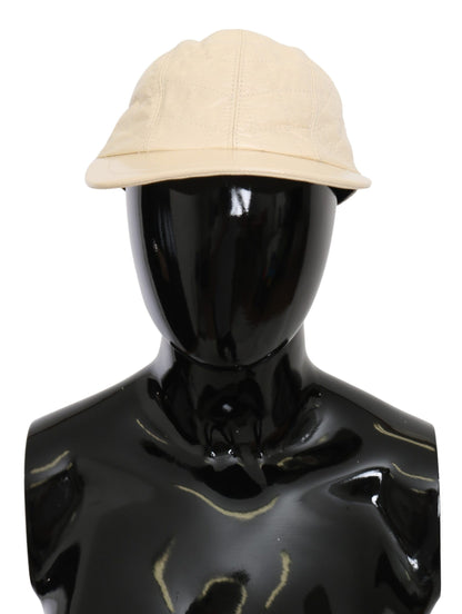 Elegant White Lambskin Leather Baseball Cap - The Luxe Alliance