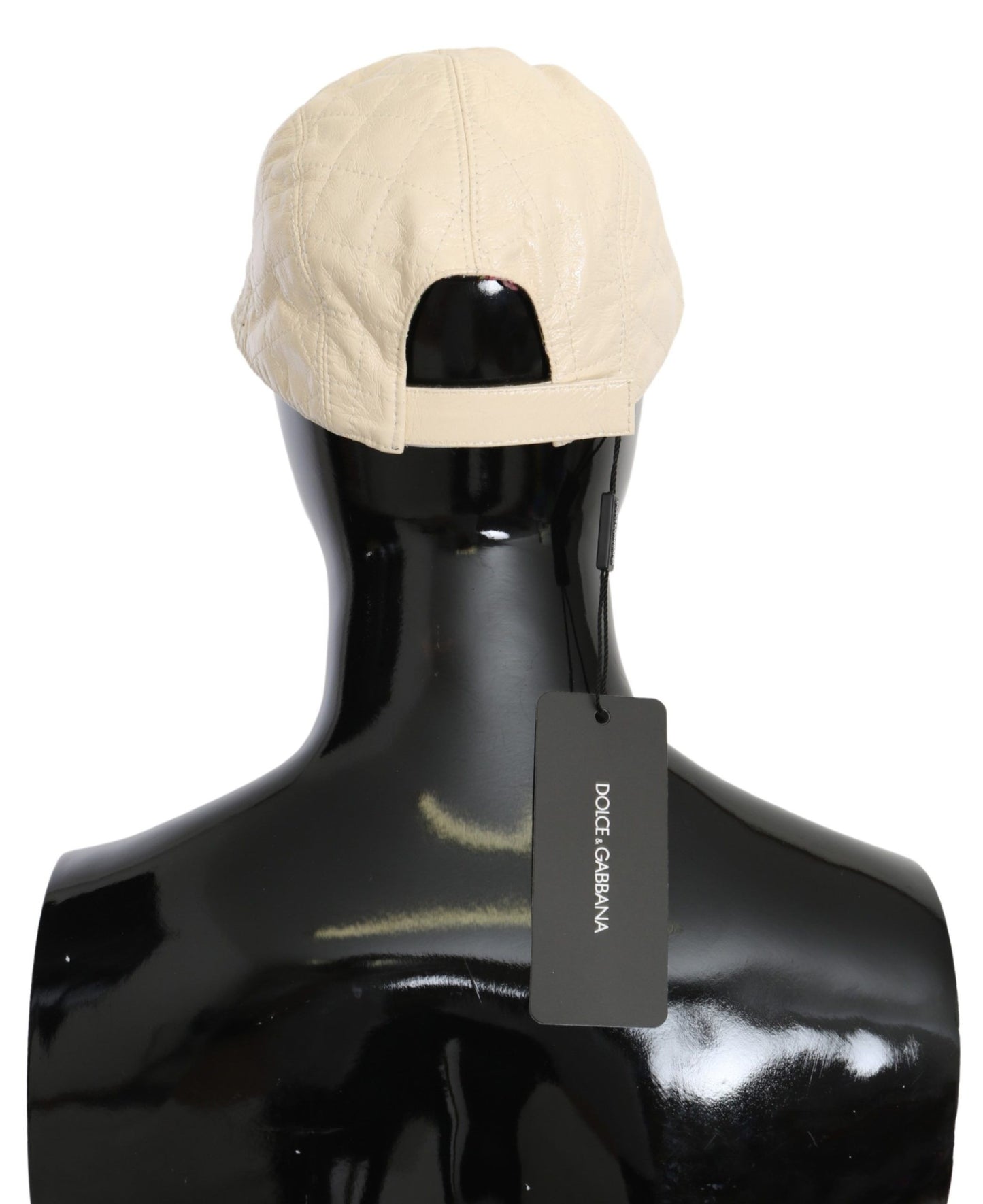 Elegant White Lambskin Leather Baseball Cap - The Luxe Alliance