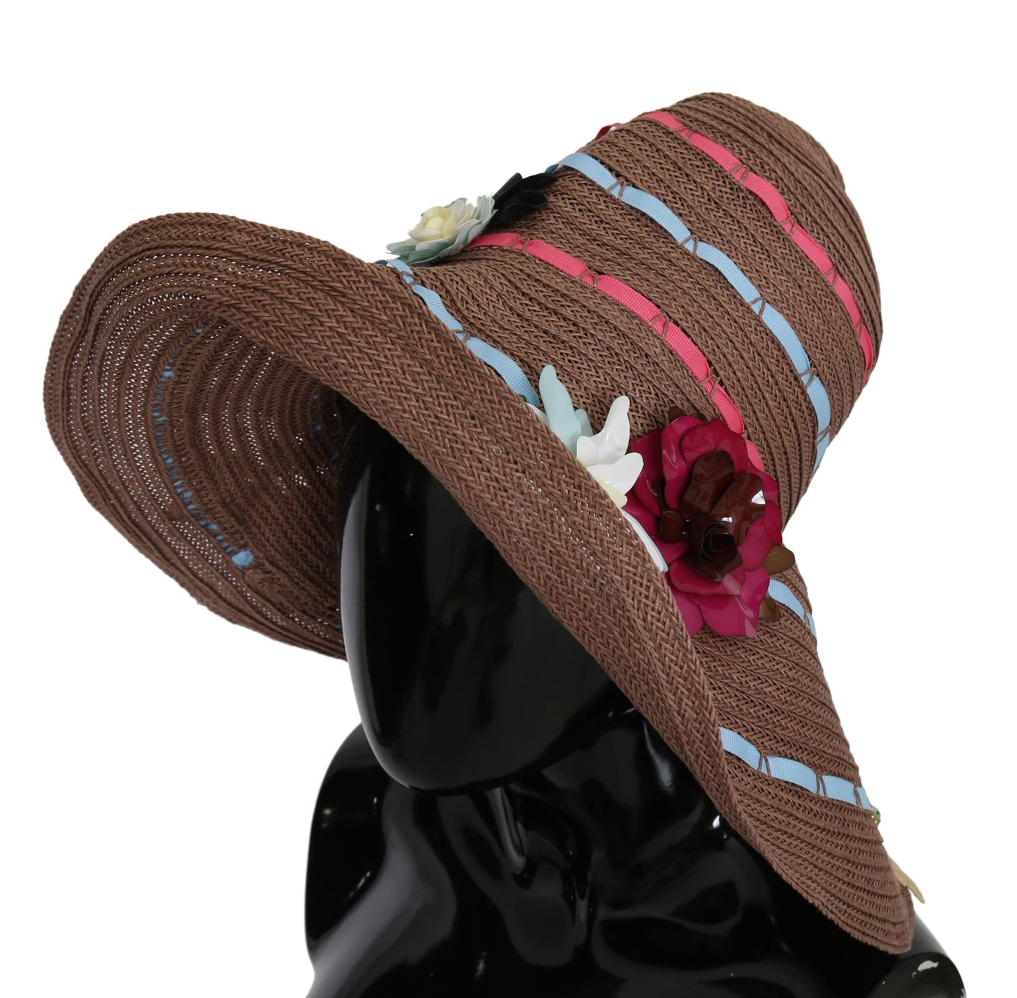 Elegant Floppy Straw Hat with Floral Accents - The Luxe Alliance