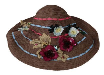 Elegant Floppy Straw Hat with Floral Accents - The Luxe Alliance