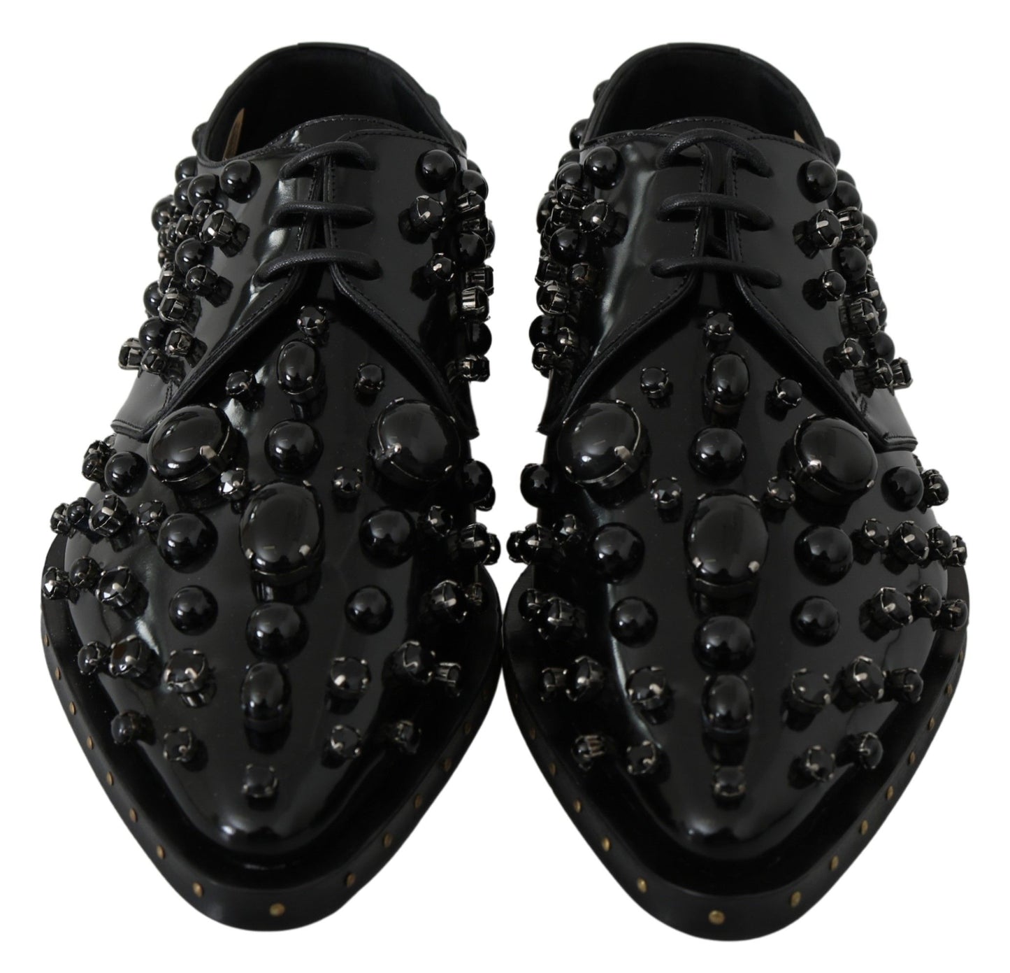  - Elegant Black Dress Shoes with Crystals