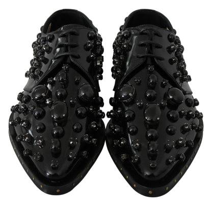  - Elegant Black Dress Shoes with Crystals