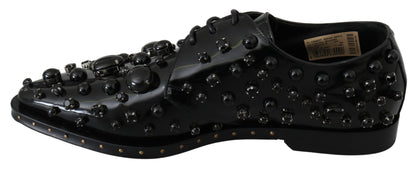  - Elegant Black Dress Shoes with Crystals