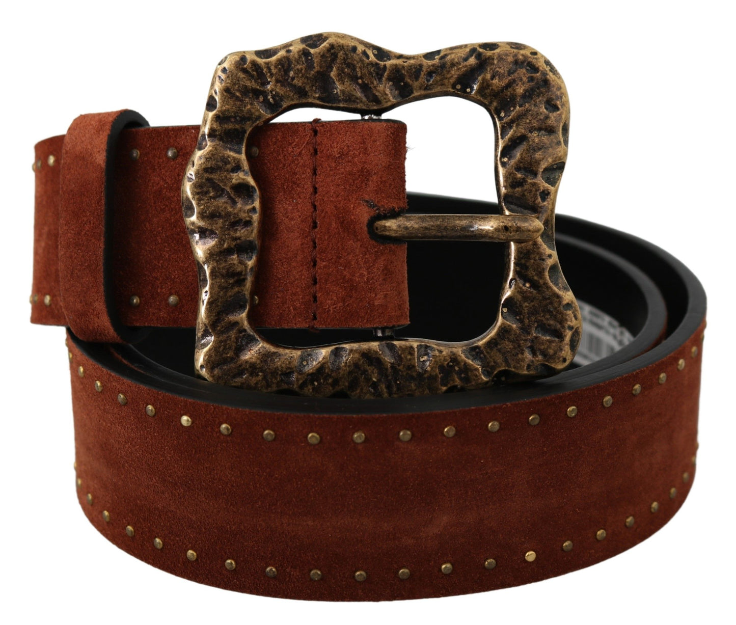 Elegant Suede Leather Belt with Gold Studs - The Luxe Alliance