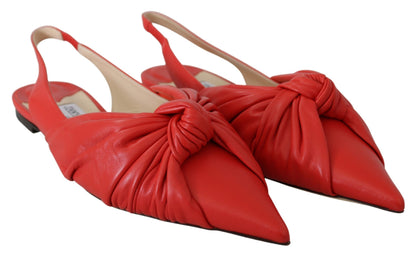  - Chic Red Pointed Toe Leather Flats