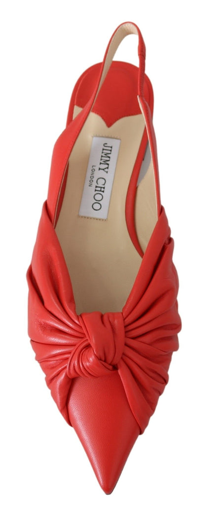  - Chic Red Pointed Toe Leather Flats