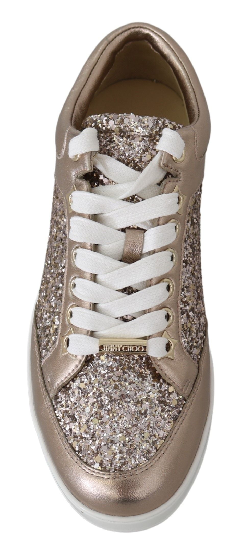  - Ballet Pink Glitter Leather Sneakers