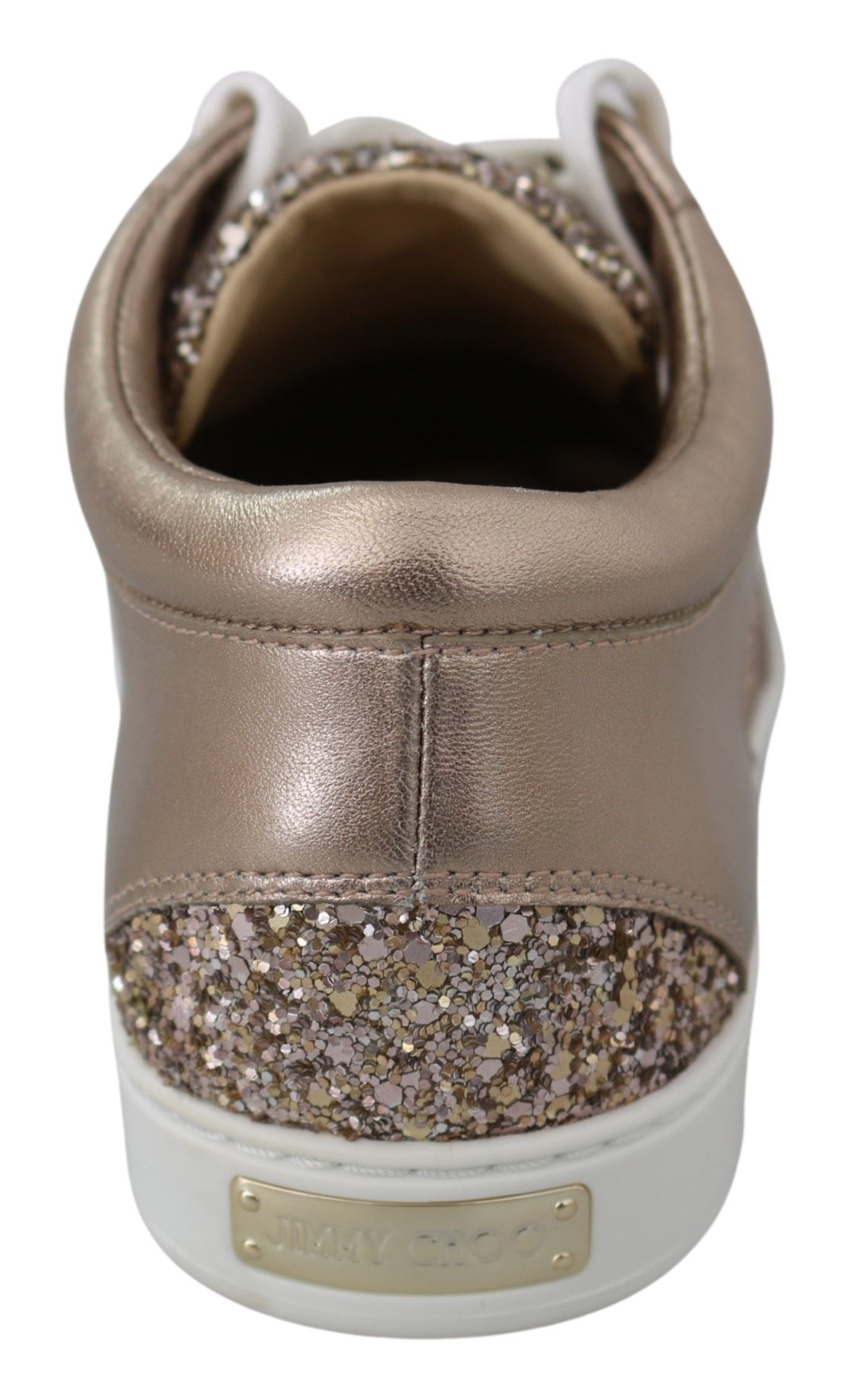  - Ballet Pink Glitter Leather Sneakers