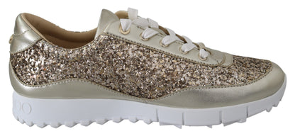  - Antique Gold Glitter Leather Sneakers