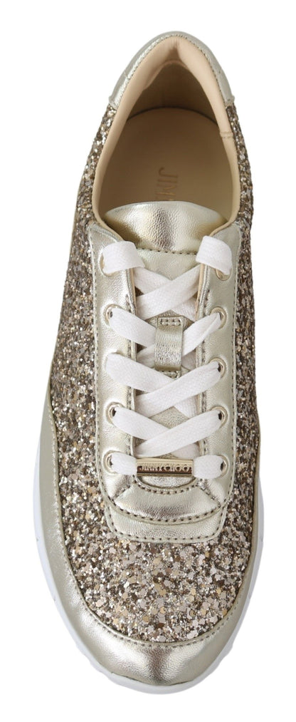  - Antique Gold Glitter Leather Sneakers