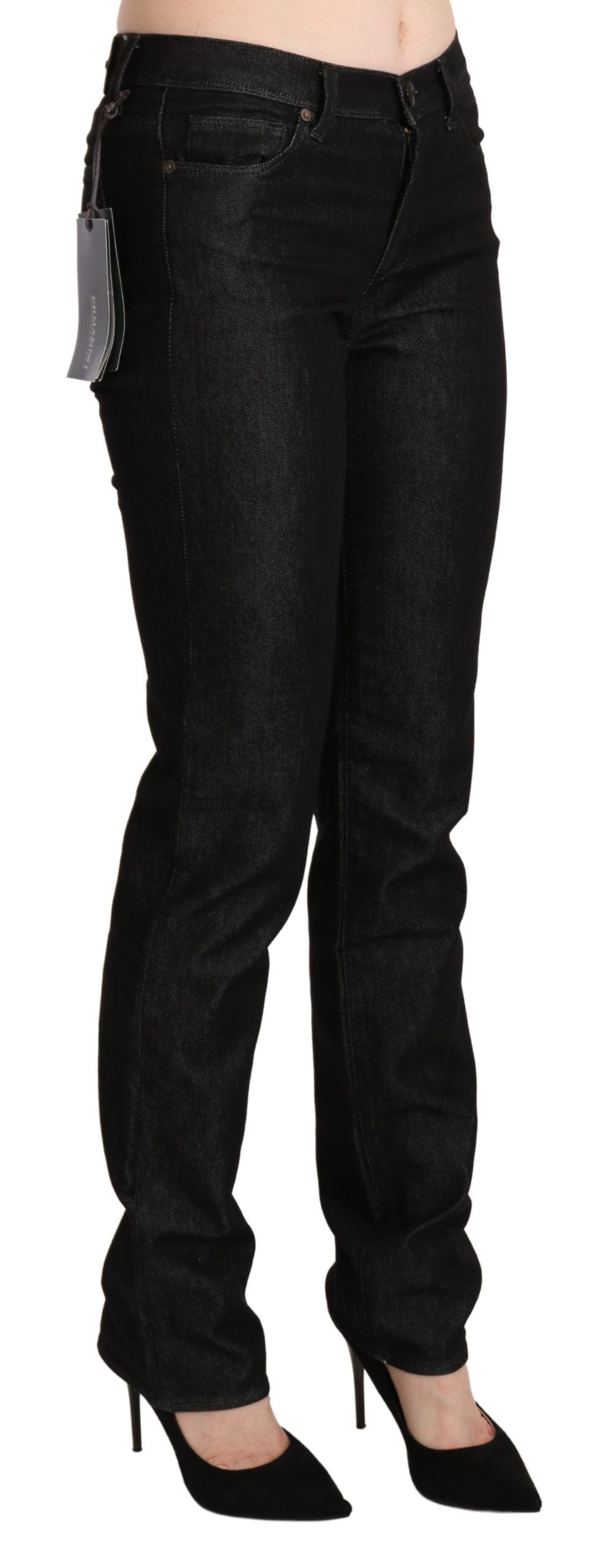  - Chic Black Mid Waist Skinny Jeans