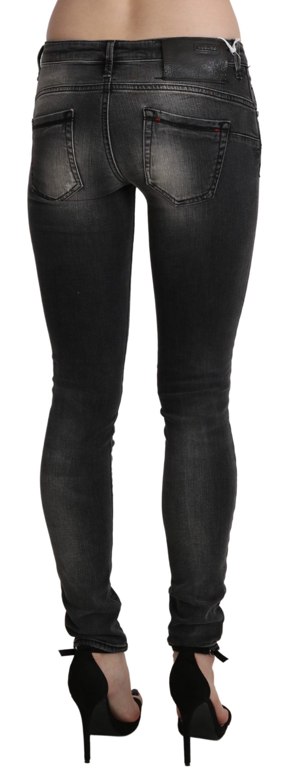  - Sleek Low Waist Skinny Denim in Black Wash