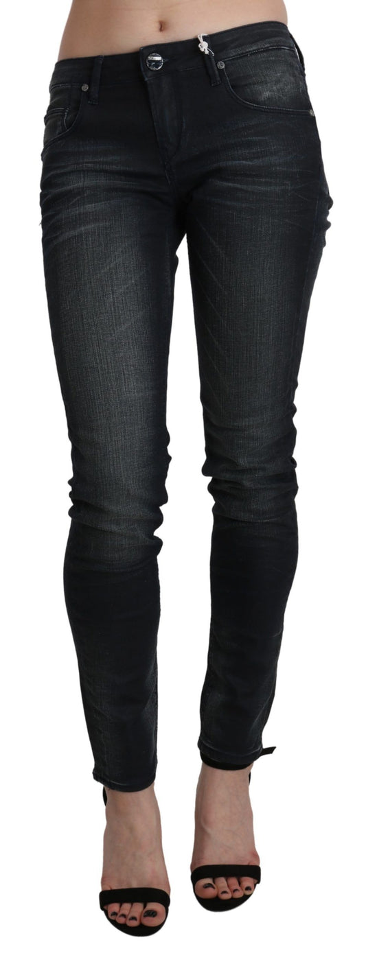  - Elegant Low Waist Skinny Black Jeans