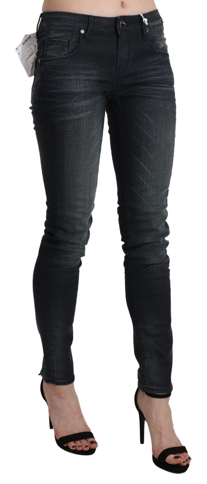  - Elegant Low Waist Skinny Black Jeans