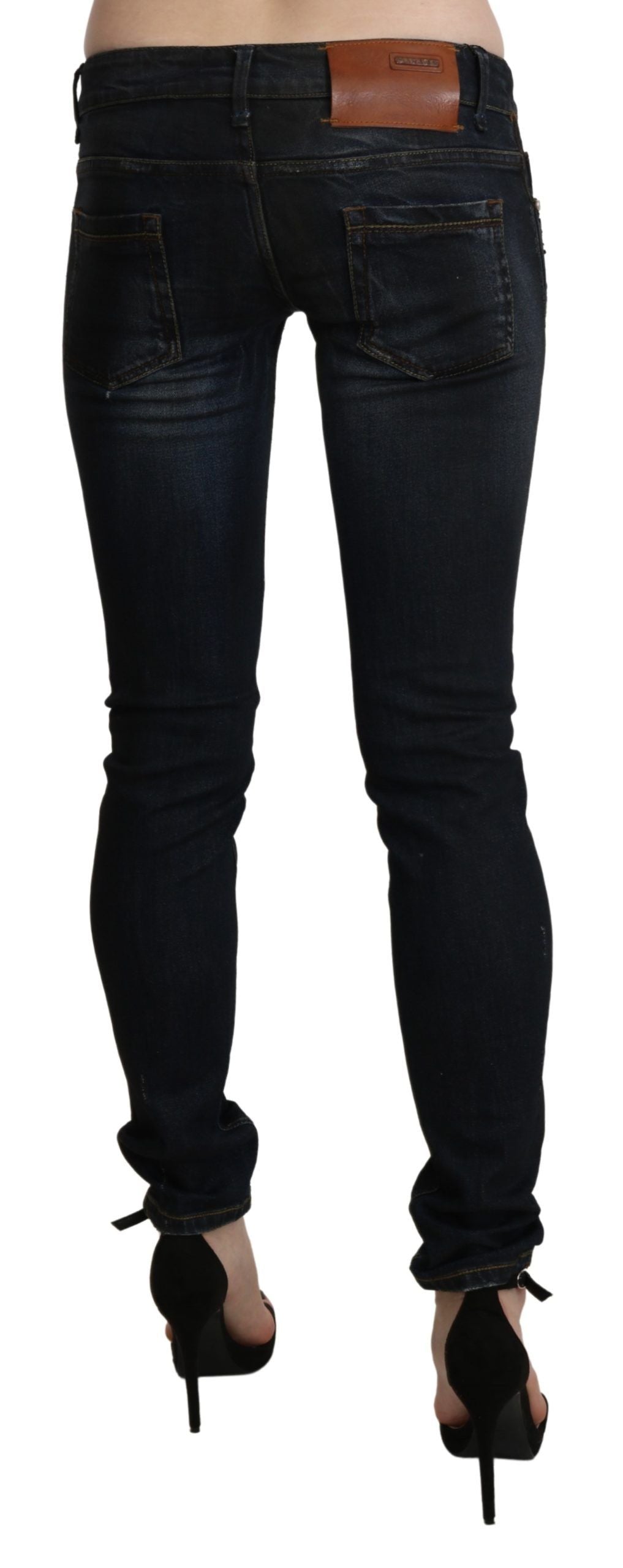  - Chic Low Waist Skinny Black Jeans