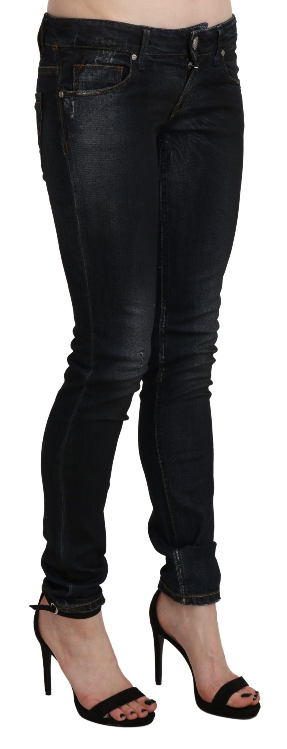  - Chic Low Waist Skinny Black Jeans