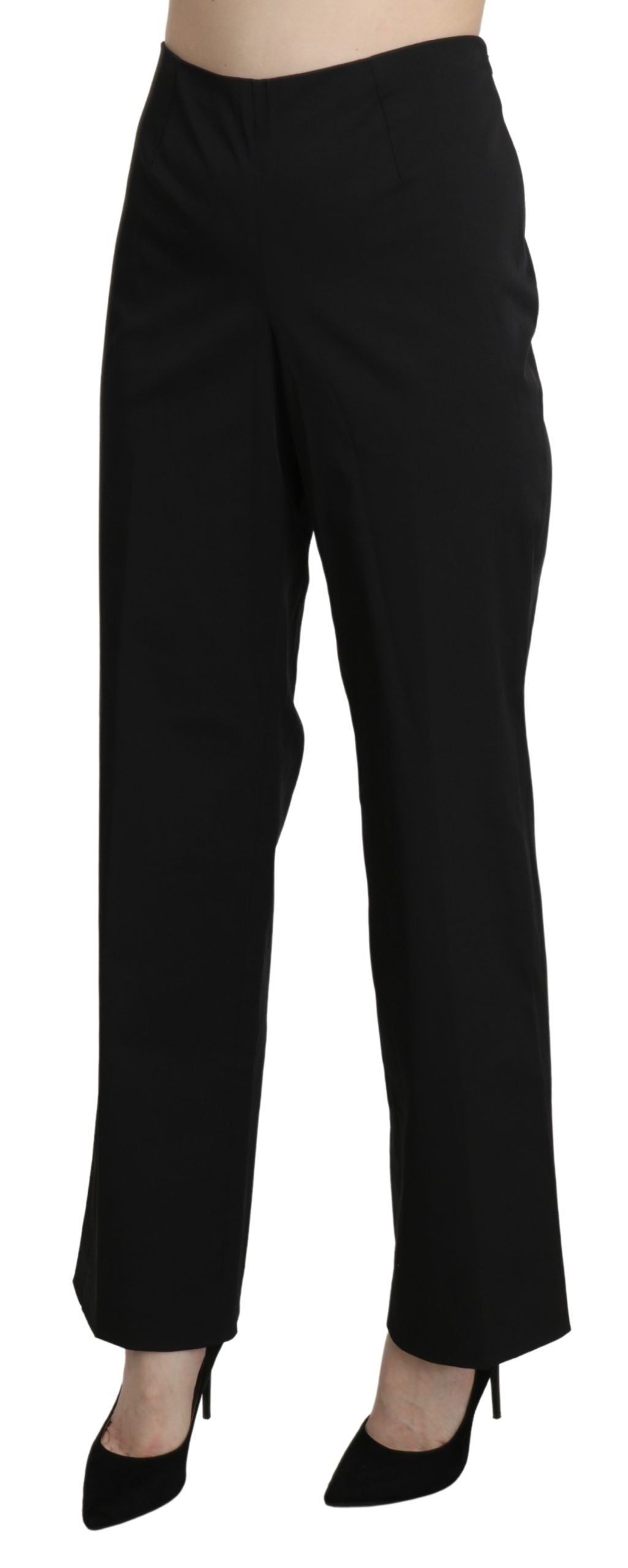  - Elegant High Waist Straight Black Pants