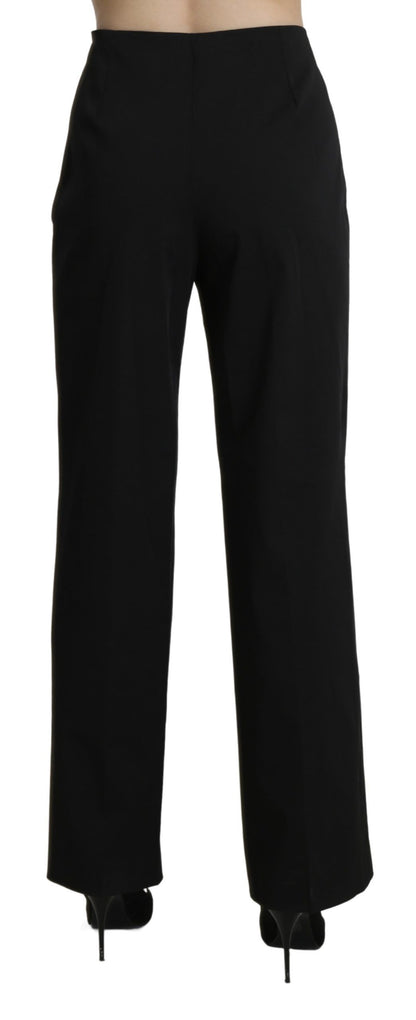  - Elegant High Waist Straight Black Pants