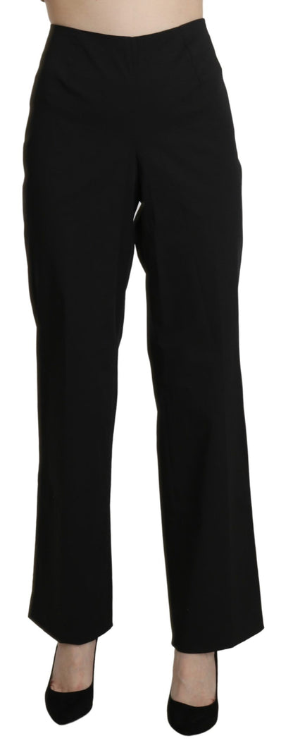  - Elegant High Waist Straight Black Pants