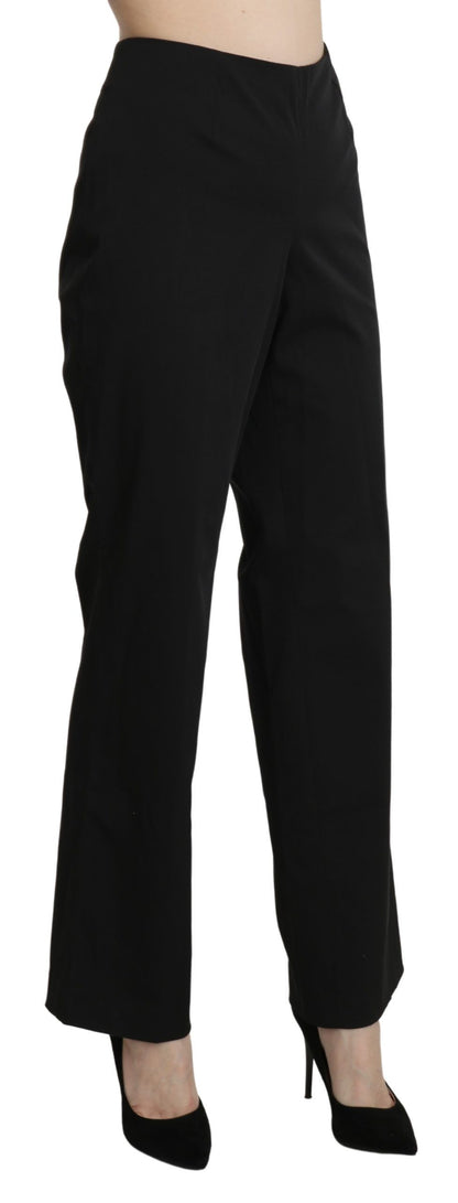  - Elegant High Waist Straight Black Pants