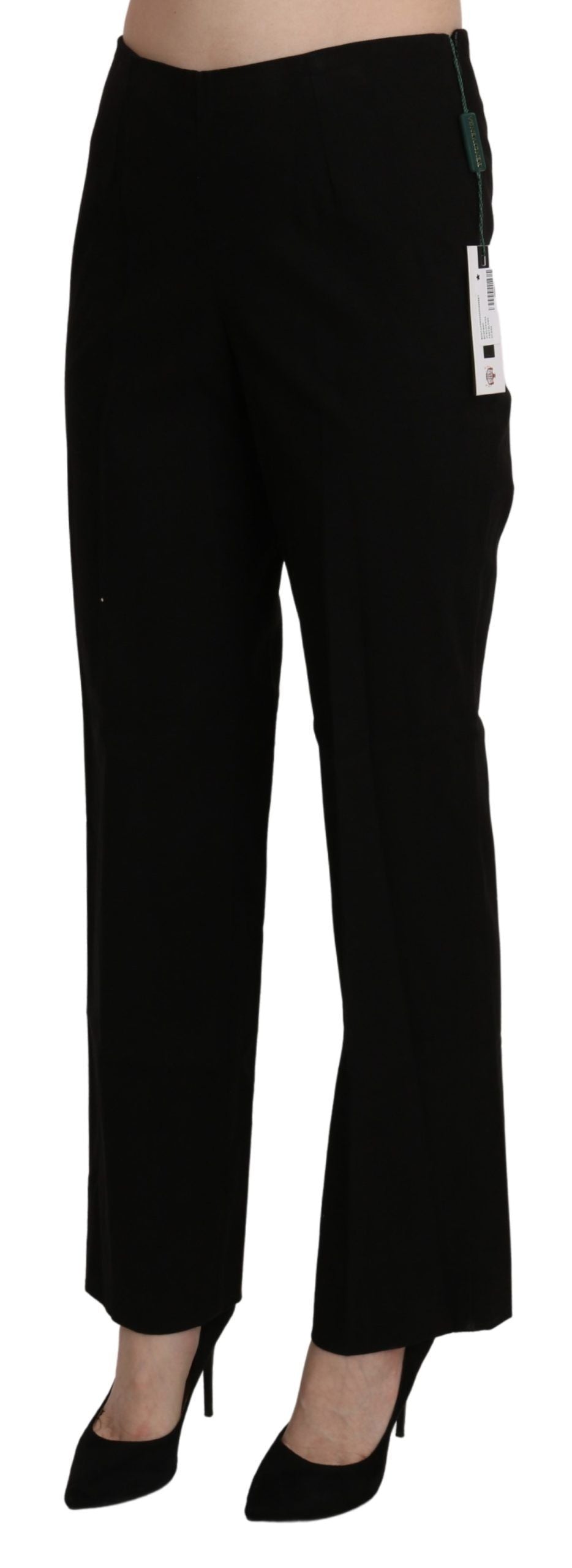  - Elegant High Waist Straight Black Pants