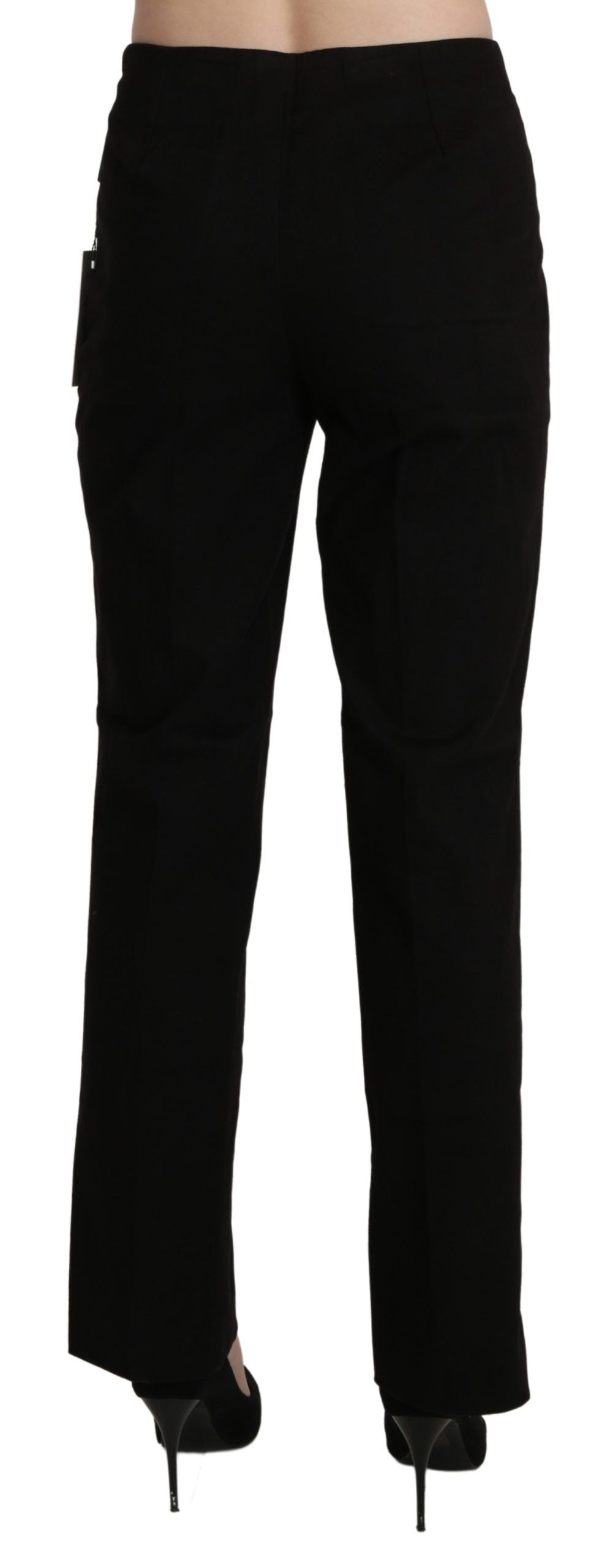  - Elegant High Waist Straight Black Pants