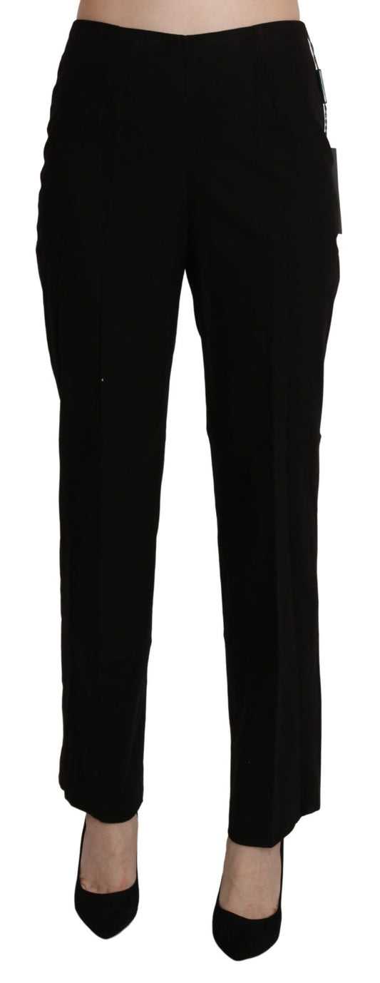  - Elegant High Waist Straight Black Pants