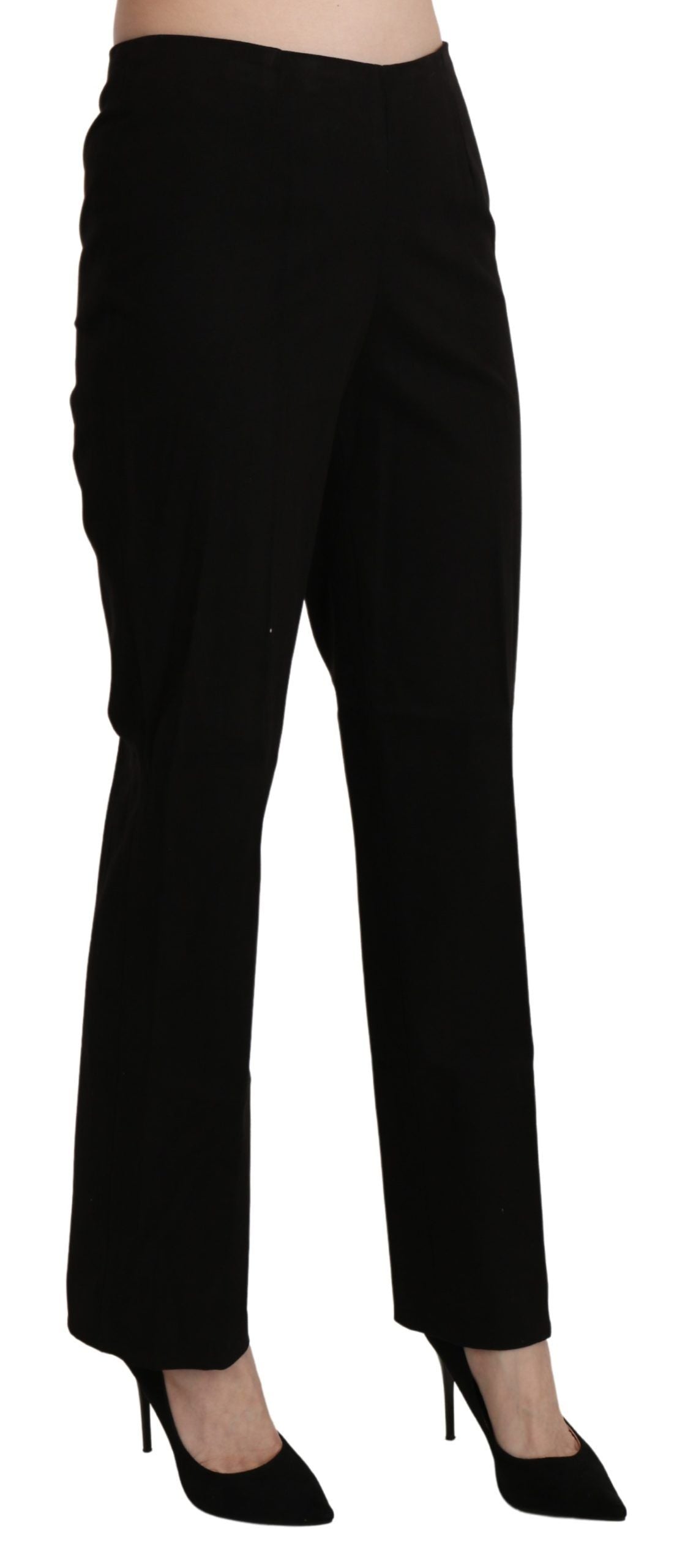  - Elegant High Waist Straight Black Pants