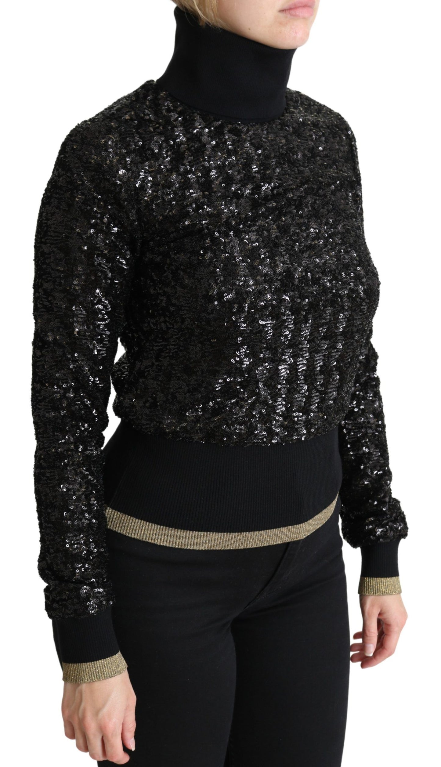  - Elegant Sequined Turtleneck Sweater