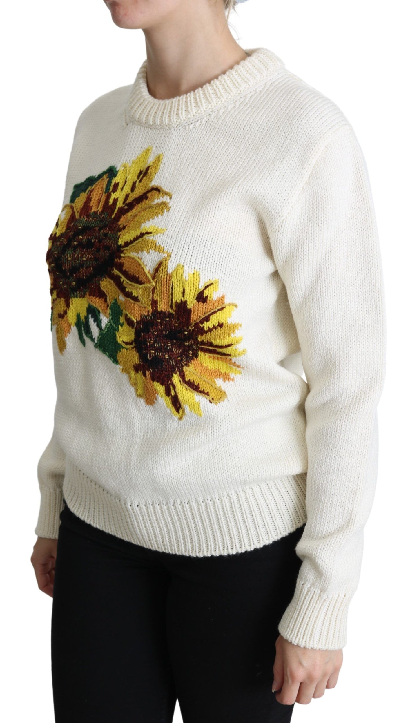  - Elegant Knitted Sunflower Sweater