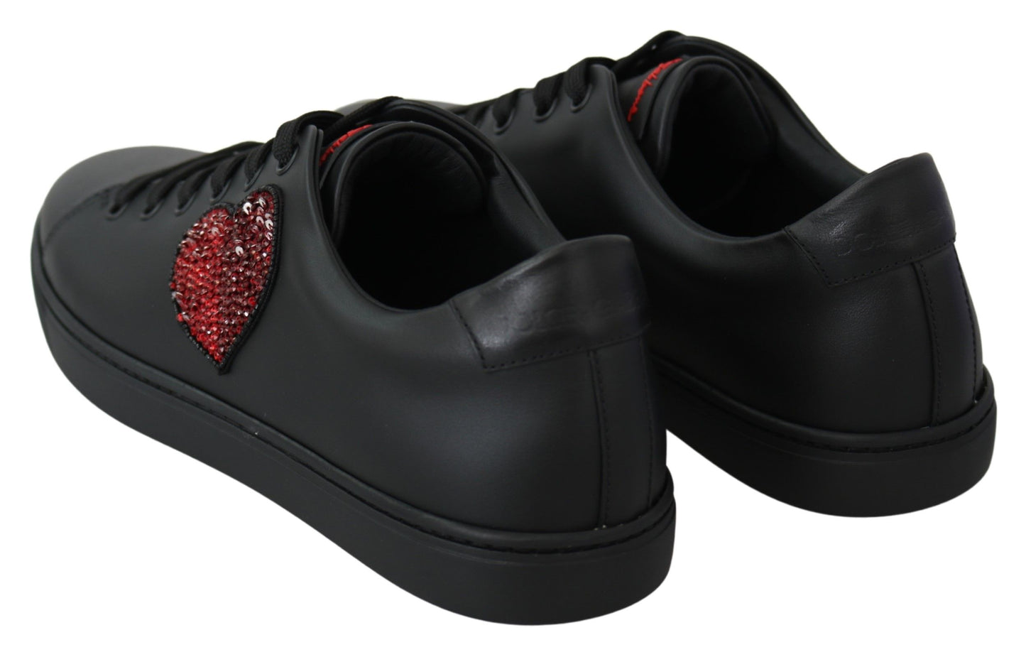 Elegant Leather Sneakers with Red Accents - The Luxe Alliance