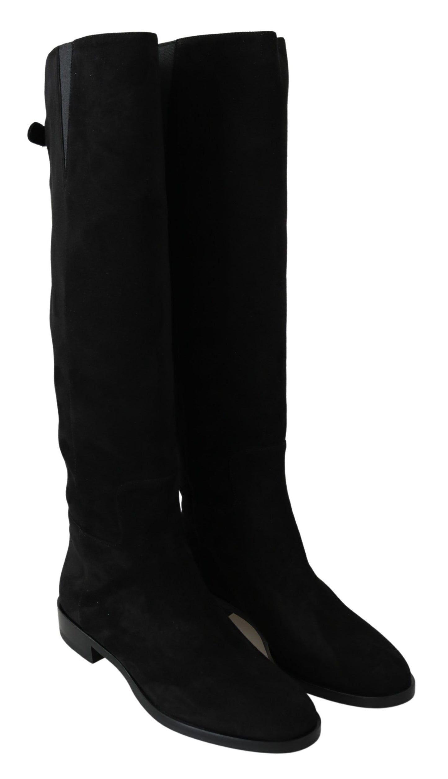  - Elegant Black Suede Knee High Boots