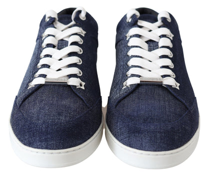  - Chic Slip-On Blue Denim Suede Sneakers