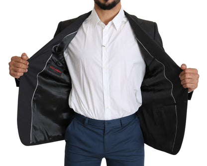  - Elegant Gray Wool Silk Blend Slim Fit Blazer