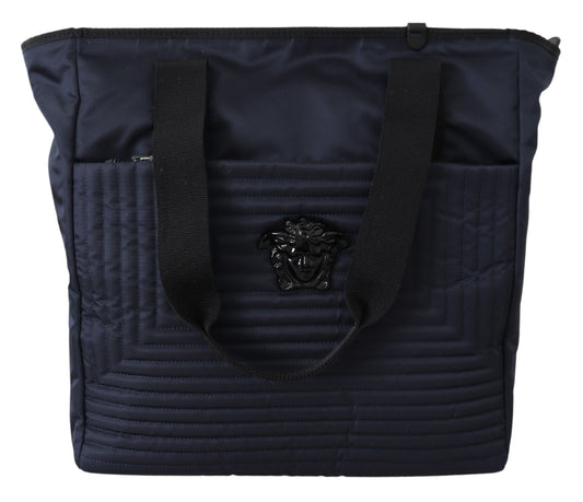  - Elegant Blue Nylon Tote Bag